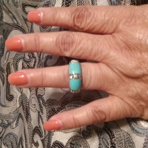 Gently used turquoise and sterling silver ring